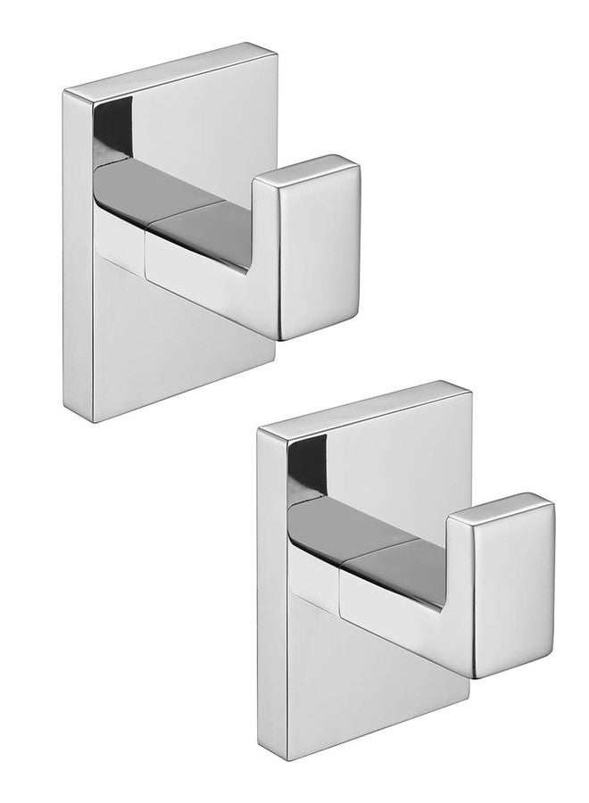 Durafe 2 Pack Towel Hooks SUS 304 Stainless Steel Bathroom Towel Holder Robe Hook Polished Chrome - Image 1